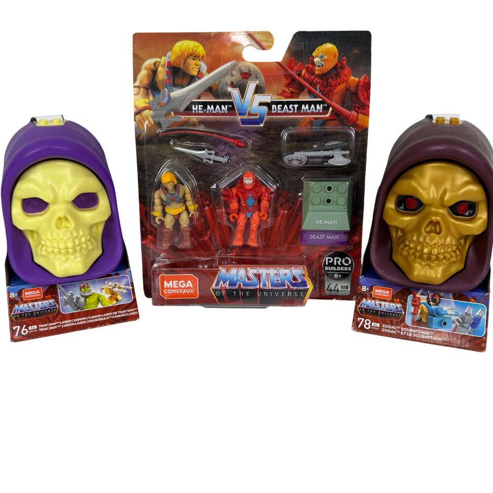 Mega Construx Masters Universe Skeletor He-Man‎ Jet Sled Set & Zodac Scubattack